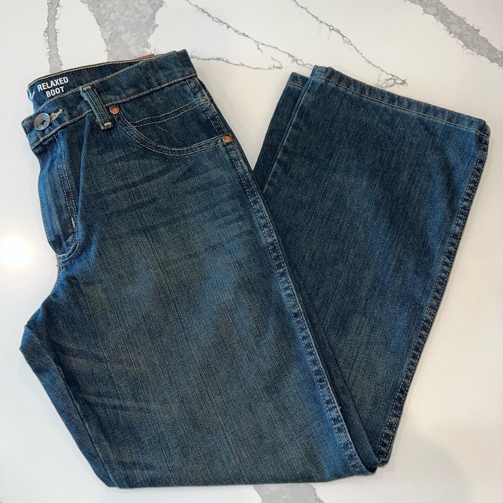 Wrangler Kids Relaxed Boot Dark Blue Denim Jeans